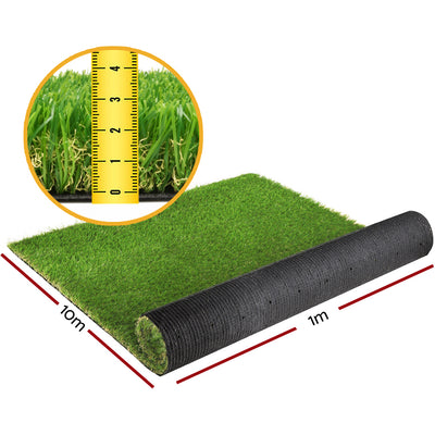 Primeturf Artificial Grass 30mm 1mx10m 10sqm Synthetic Fake Turf Plants Plastic Lawn 4-coloured