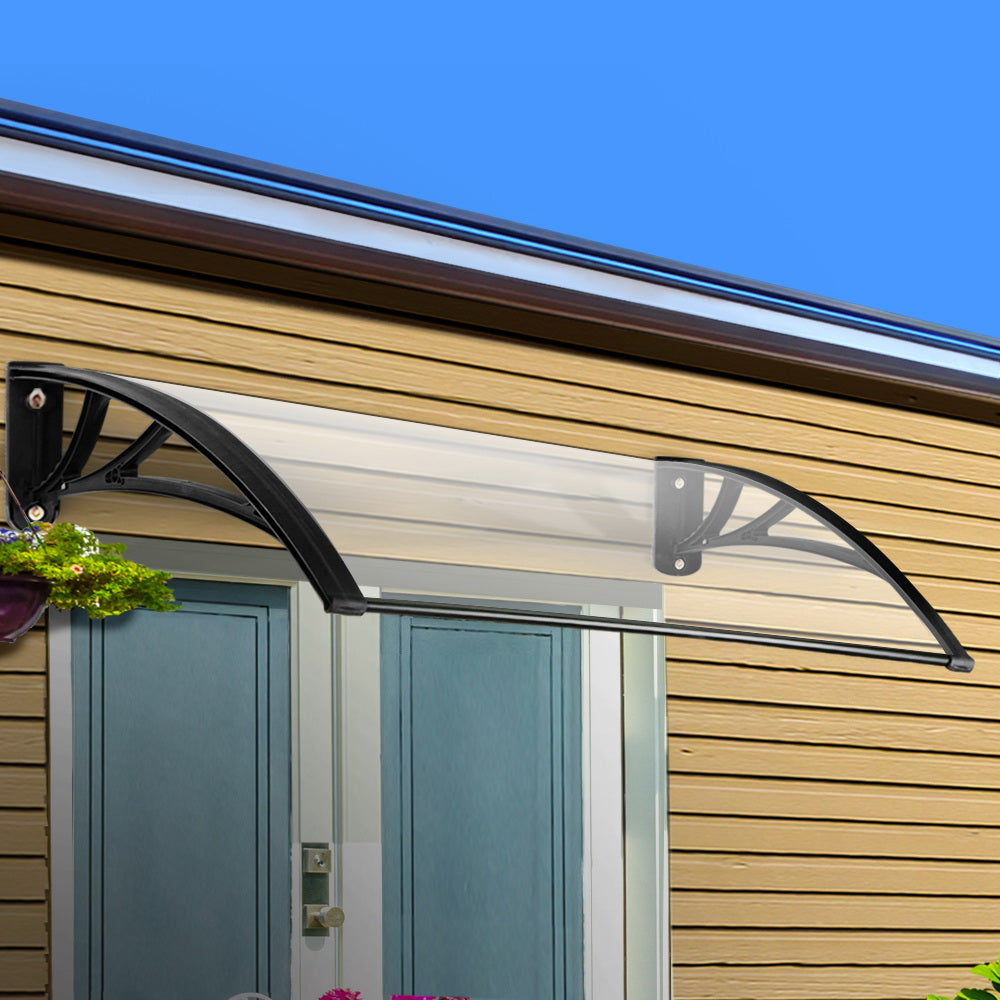 Instahut Window Door Awning Outdoor Solid Polycarbonate Canopy Patio 1mx3.6m DIY