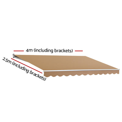 Instahut Motorised 4x2.5m Folding Arm Awning - Beige