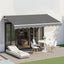 Instahut Retractable Folding Arm Awning Manual Sunshade 3.5M X 2.5M Grey