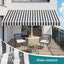 Instahut Retractable Folding Arm Awning Manual Sunshade 5Mx3M Grey White