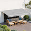 Instahut Retractable Folding Arm Awning Manual Sunshade 5Mx3M Grey White