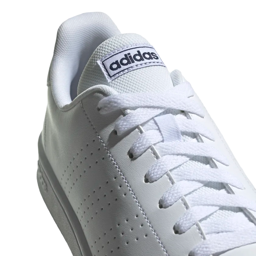 Adidas Men White/White/Trace Blue Advantage Base Casual Trainers Shoes