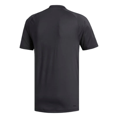Adidas Mens Black/White Freelift 3-Stripes Athletic Tee T-Shirt