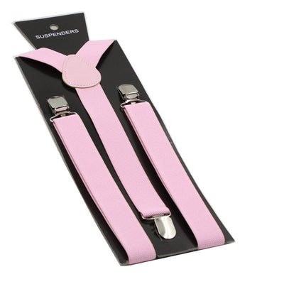 Adjustable 100cm Baby Pink Adult Mens Suspenders