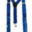 Adjustable 100cm Blue Mens & Womens Sequin Suspenders
