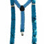 Adjustable 100cm Light Blue Mens & Womens Sequin Suspenders
