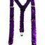 Adjustable 100cm Purple Mens & Womens Sequin Suspenders