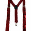 Adjustable 100cm Red Mens & Womens Sequin Suspenders