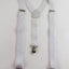 Adjustable 100cm White Mens & Womens Sequin Suspenders