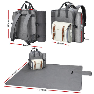 Alfresco Picnic Basket Backpack Set Cooler Bag 4 Person Outdoor Insulated Liquor