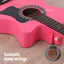 Alpha 38 Inch Acoustic Guitar Folk Cutaway Steel String Pink With Carry Bag