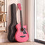 Alpha 38 Inch Acoustic Guitar Folk Cutaway Steel String Pink With Carry Bag