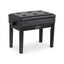 Alpha Adjustable Piano Bench Wooden Keyboard Seat Padded Music Chair Black