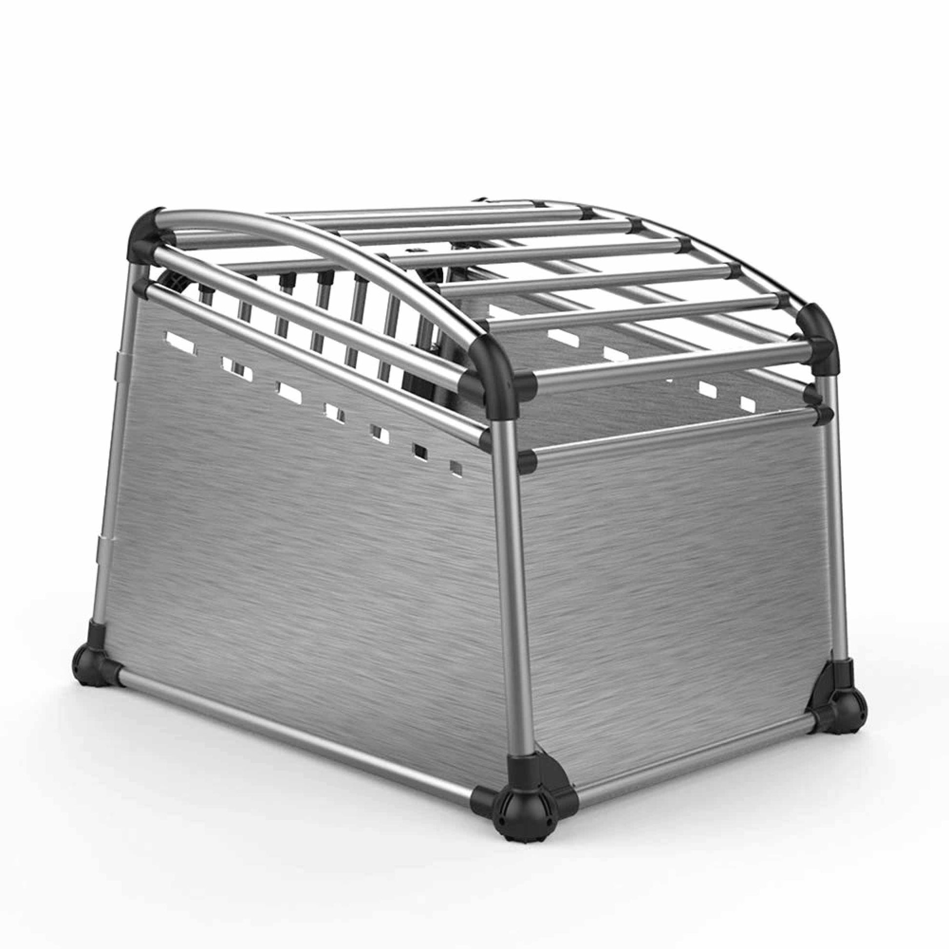 Aluminium Dog Travel Crate 56x65x77cm - Medium Pet Car Transport Cage Kennel Box