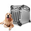 Aluminium Dog Travel Crate 56x65x77cm - Medium Pet Car Transport Cage Kennel Box