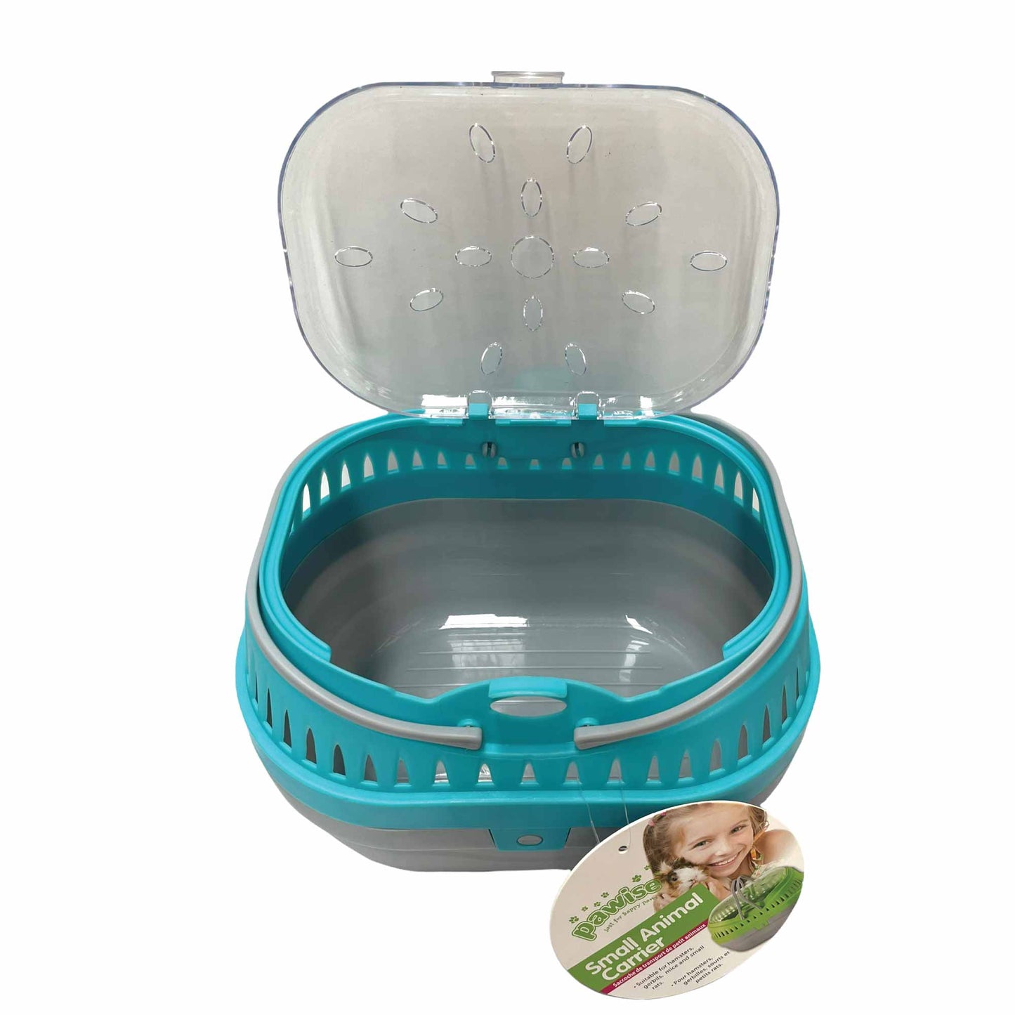 Animal Carrier For Small Pet - Blue Plastic Guinea Pig Mouse Hamster Travel Cage