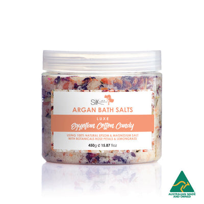 Argan Luxe Bath Salts - Egyptian Cotton Candy