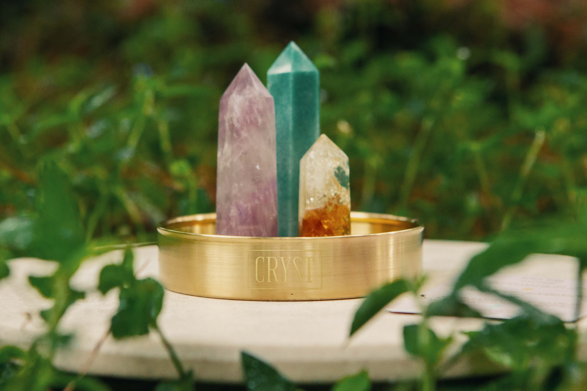 Aries Crystal Trio - Green Aventurine, Amethyst + Citrine
