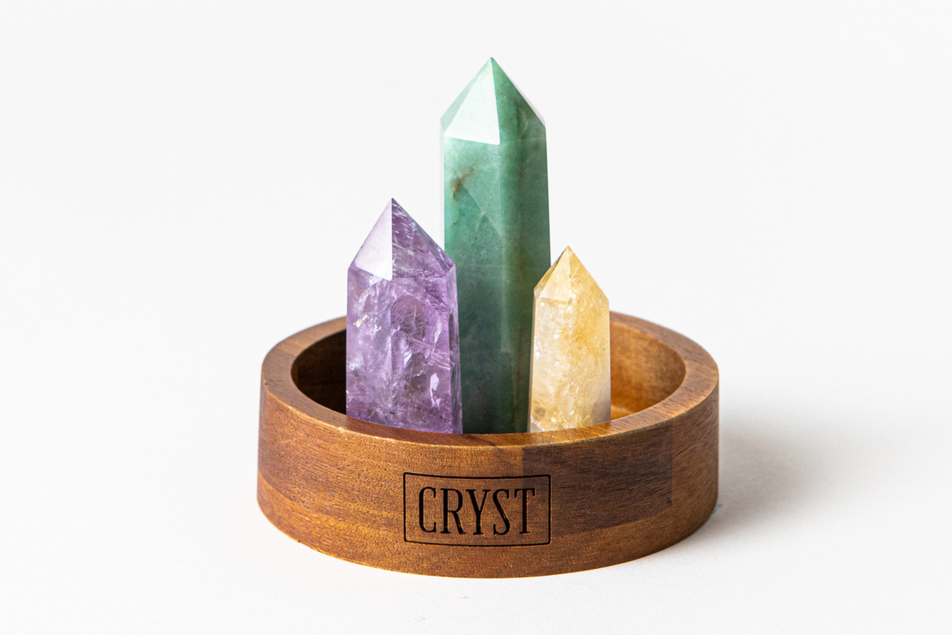 Aries Crystal Trio - Green Aventurine, Amethyst + Citrine