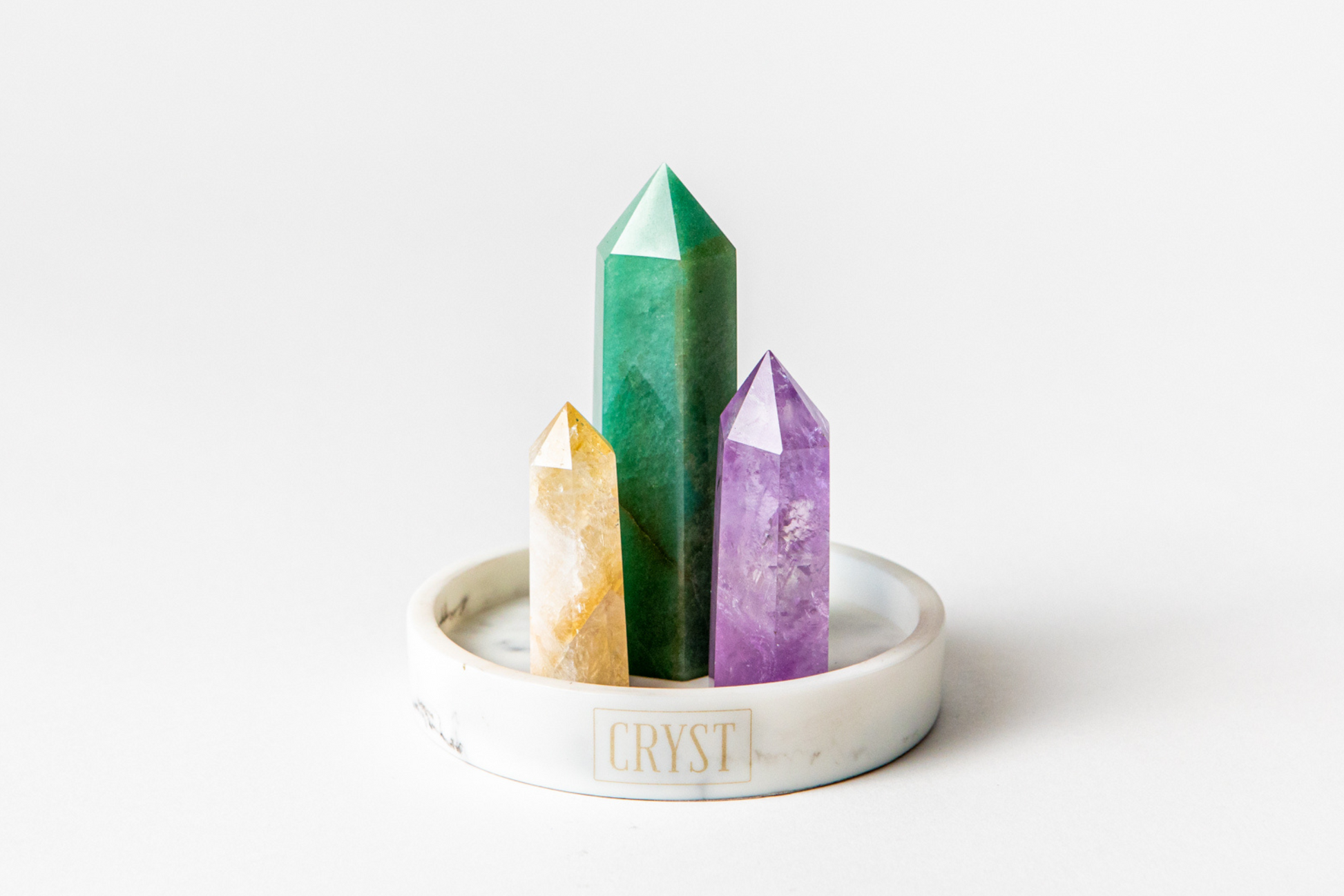Aries Crystal Trio - Green Aventurine, Amethyst + Citrine