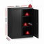 Artiss 100cm Steel Locker Cabinet Filing Mental Storage 100cm 3-Point Lock 2 Adjustable Shelves Black