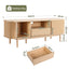 Artiss 160cm TV Unit Storage Drawer Curved Edge Sliding Fluted Style Door Pine