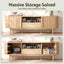 Artiss 160cm TV Unit Storage Drawer Curved Edge Sliding Fluted Style Door Pine