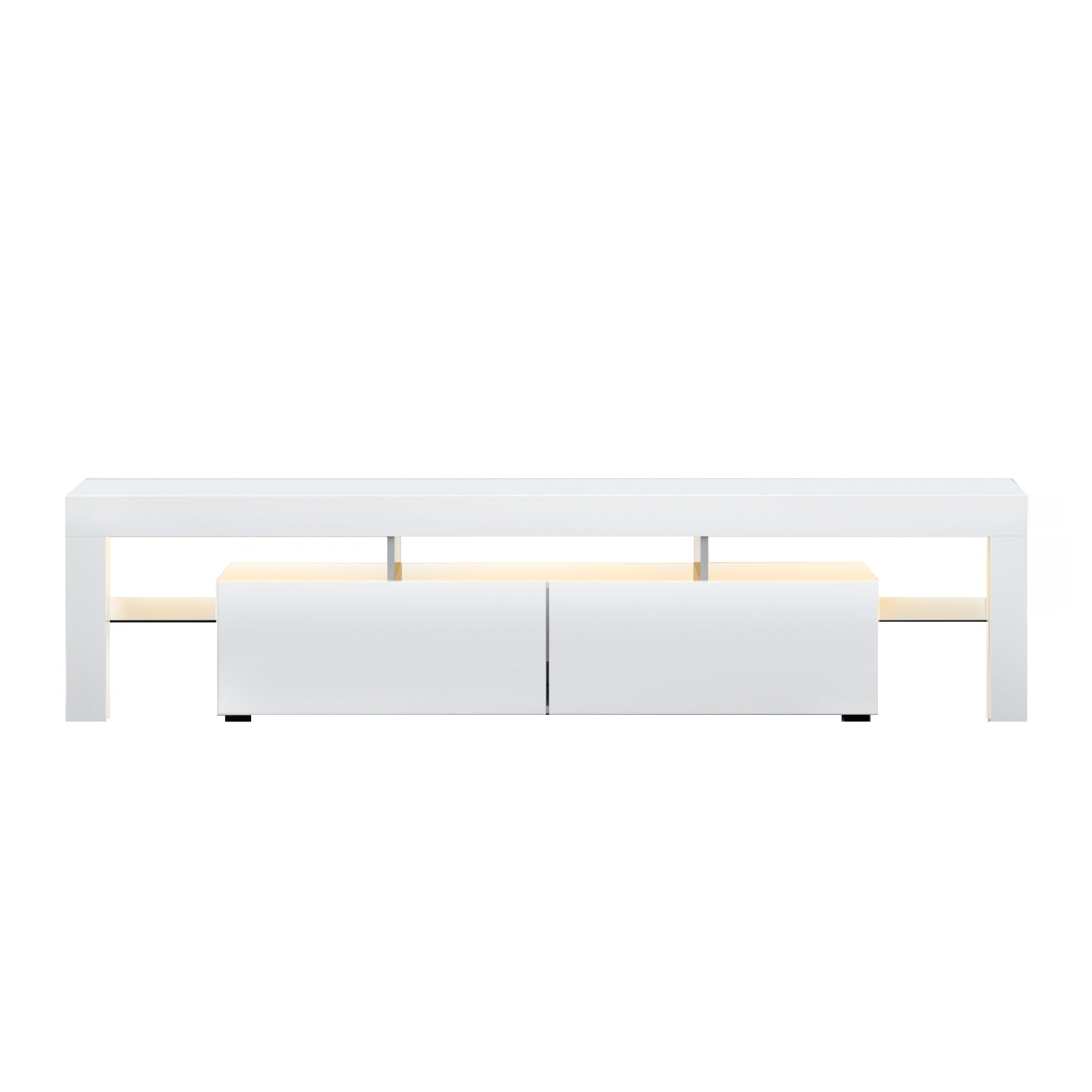Artiss 189cm RGB LED TV Stand Cabinet Entertainment Unit Gloss Furniture Drawers Tempered Glass Shelf White