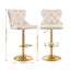 Artiss 1x Bar Stool Counter Chair Kitchen Adjustable Nailhead Trim Velvet Ivory