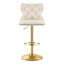 Artiss 1x Bar Stool Counter Chair Kitchen Adjustable Nailhead Trim Velvet Ivory