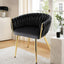 Artiss 1x Dining Chair Armchair Cafe Kitchen Lounge Chairs Velvet Weaving Black