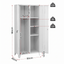 Artiss 2-Door Wardrobe Lockable Cabinet Storage Closet Hanging Rail Adjustable Shelves Cream White