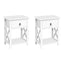 Artiss 2 X Bedside Table 1 Drawer with Shelf - EMMA White
