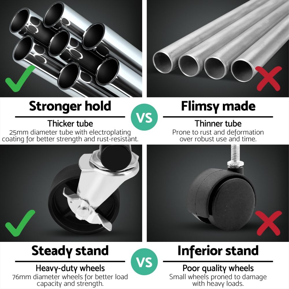 Artiss 2X Clothes Rack Airer Rail Coat Garment Stand Adjustable Hanger