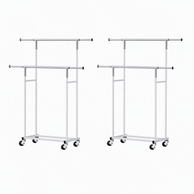 Artiss 2X Clothes Rack Double Rod Airer Rail Coat Stand Adjustable Hanger