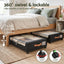 Artiss 2X Under Bed Storage Containers 48L Clothes Organiser Wheels Oxford Black