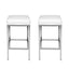 Artiss 2x Bar Stools Leather Padded Metal White