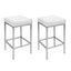Artiss 2x Bar Stools Leather Padded Metal White