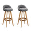 Artiss 2x Bar Stools Padded Linen Wooden Grey