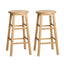 Artiss 2x Bar Stools Round Chairs Wooden Nature