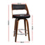 Artiss 2x Bar Stools Swivel Leather Chair 76cm