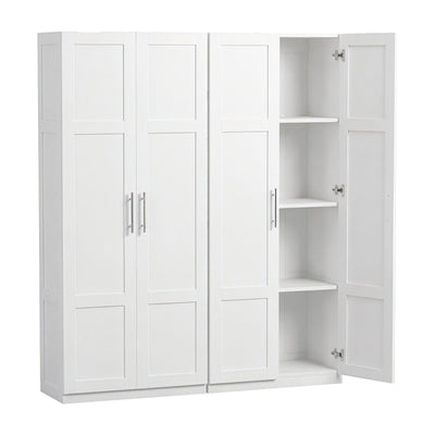 Artiss 2x Buffet Sideboard Cabinet Pantry Hutch Kitchen Storage Organiser White