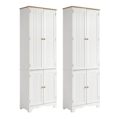 Artiss 2x Buffet Sideboard Pantry Cabinet Cupboard 6-Tiers Storage Shelves BERNE