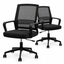 Artiss 2x Ergonomic Office Chair Mesh Mid Back Home Office Desk Chairs with Lumbar Support Black