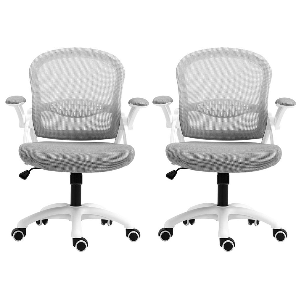 Artiss 2x Mesh Office Chair Computer Gaming Desk Chairs Work Study Mid Back Grey