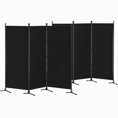 Artiss 3 Panel Room Divider Set of 2 Folding Privacy Screen Fabric Room Separator Partition Black
