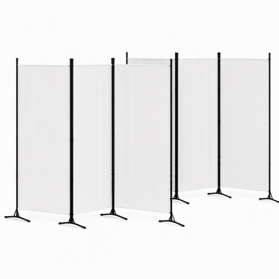 Artiss 3 Panel Room Divider Set of 2 Folding Privacy Screen Fabric Room Separator Partition White