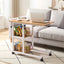 Artiss 3 Tier Adjustable Laptop Desk Tiltable Mobile Side Table Wheels Oak