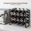 Artiss 3-Tier Wine Rack Metal Freestanding 12 Bottles Modular Countertop Wine Display Shelf Black